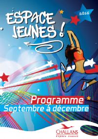 programme d'activités de L'Espace Jeunes de Challans. Du 16 septembre au 19 décembre 2015 à challans. Vendee. 